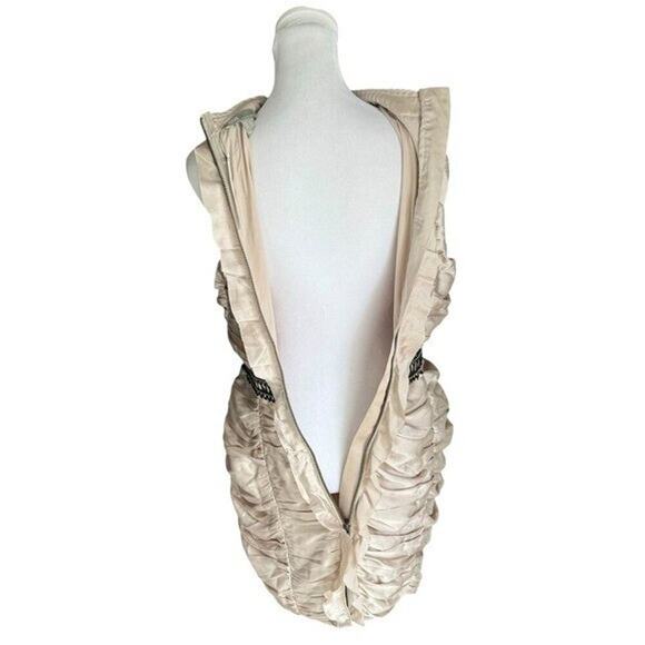 ASOS - NWT Satin Ruched High Neck Mini Dress Sz 6 - Picture 9 of 12